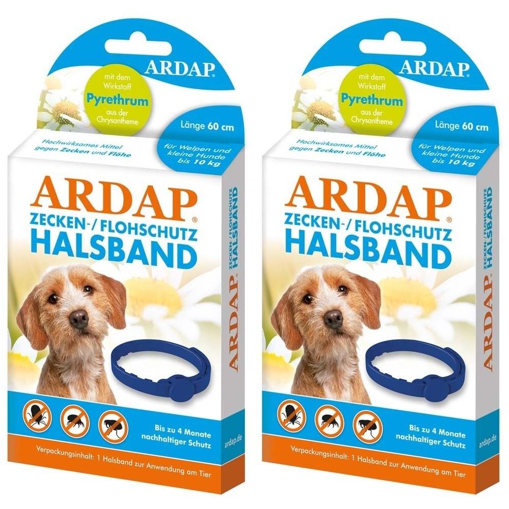 Ardap Zecken-/Flohschutzhalsb.kl.Hun.+Welp.b.10 kg 2x 2x1 St Halsband