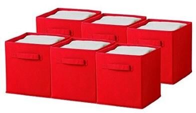 Sorbus Foldable Red Storage Cube Basket Bin (6-pack)