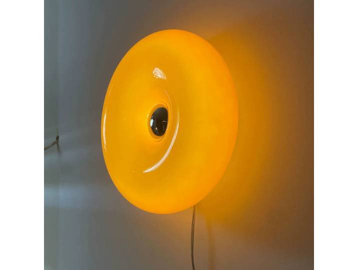 Lampe de table en verre à lumière d'ambiance, applique murale orange, applique murale Bauhaus, applique murale rétro en forme de donut pour salon, chambre à coucher, lampe de chevet