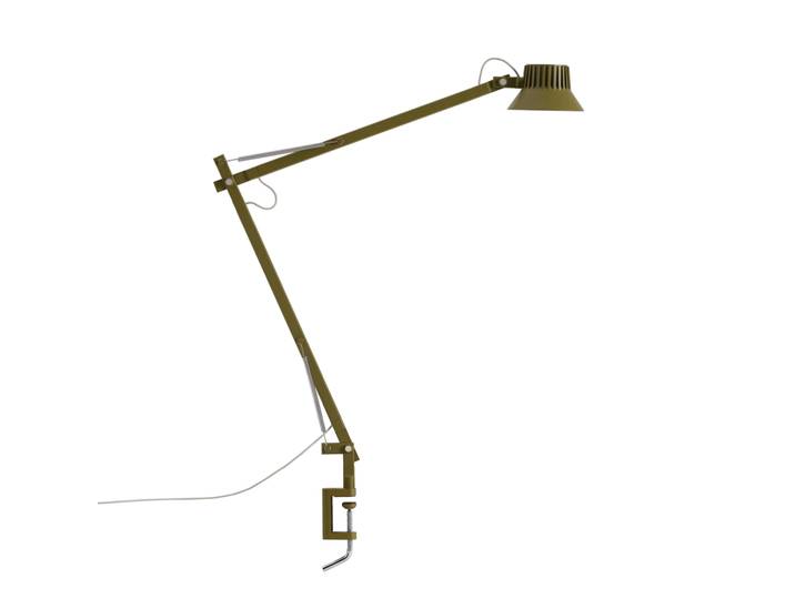 Muuto Dedicate L2 tafellamp met klem Brown Green