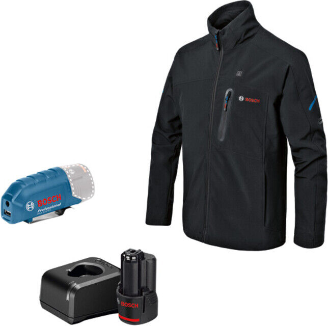 BOSCH Vêtements chauffants GHJ 12+18V XA : Adaptateur batterie, chargeur, 1x batterie, T. M (06188000FY)