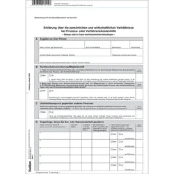Soldan Fragebogen Prozess-/Verfahrenskosten K430 50 Stück