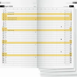 rido® idé® 70-45 600 006 Ersatzkalendarium Taschenkalender Miniplaner D 15 - 1 Monat / 2 Seiten, 8,7 x 15,3 cm, Liporello