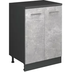 Vicco, Kommode + Sideboard, Kommode unter Schräge Rion, Beton, 60 x 81.6 cm ohne Schräge mit 2 Türen (60 x 46 x 81.60 cm)