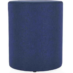 Pouf Rondo 40 cm, hochwertiger Polyesterbezug, modern, rund, blau, bequeme Styroporfüllung