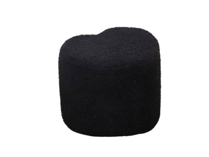 DANNMPX Sitzhocker Wohnzimmer Herzförmiger Fußhocker, Leicht, Kunstlammwolle, Modernes Dekor Zusätzliche Sitzplätze(Black)