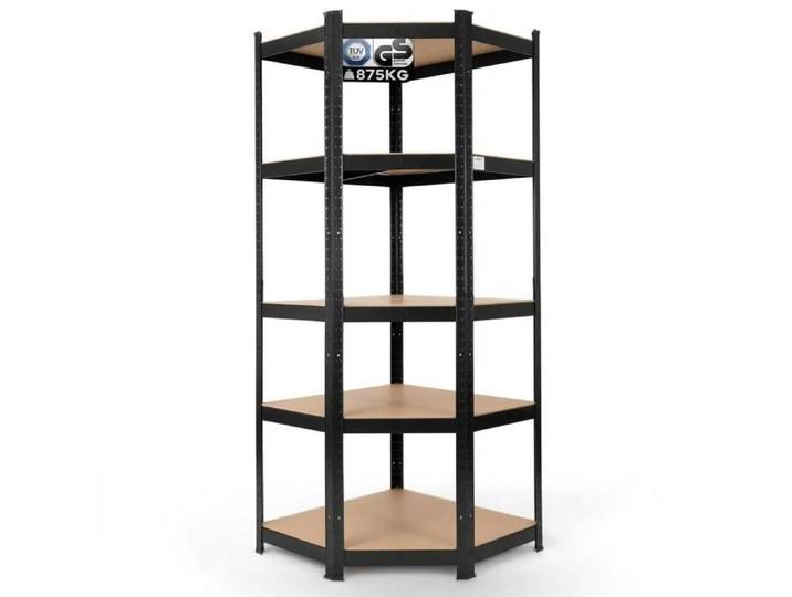 AREBOS Étagère d'angle Étagère enfichable pour Charges Lourdes 875kg 180 x 70 x 70 cm Noir