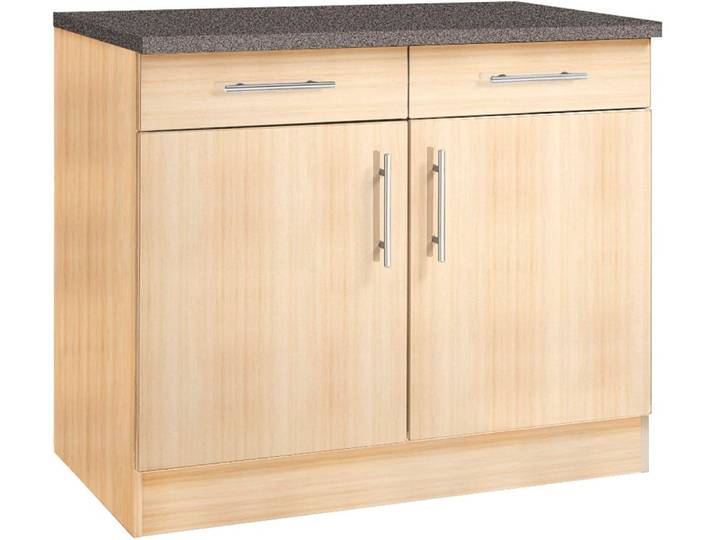 Unterschrank KOCHSTATION KS-Toledo , braun (buche), B:100cm H:85cm T:60cm, Schränke, Unterschrank