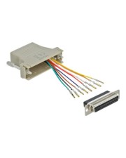 Delock Adapter Sub-D 25 Pin Buchse zu RJ45 Montagesatz grau Netzwerk 25-polig (65600)