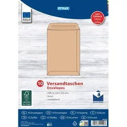Stylex 665910 Versandtaschen DIN C4  haftklebend braun 10 Stück