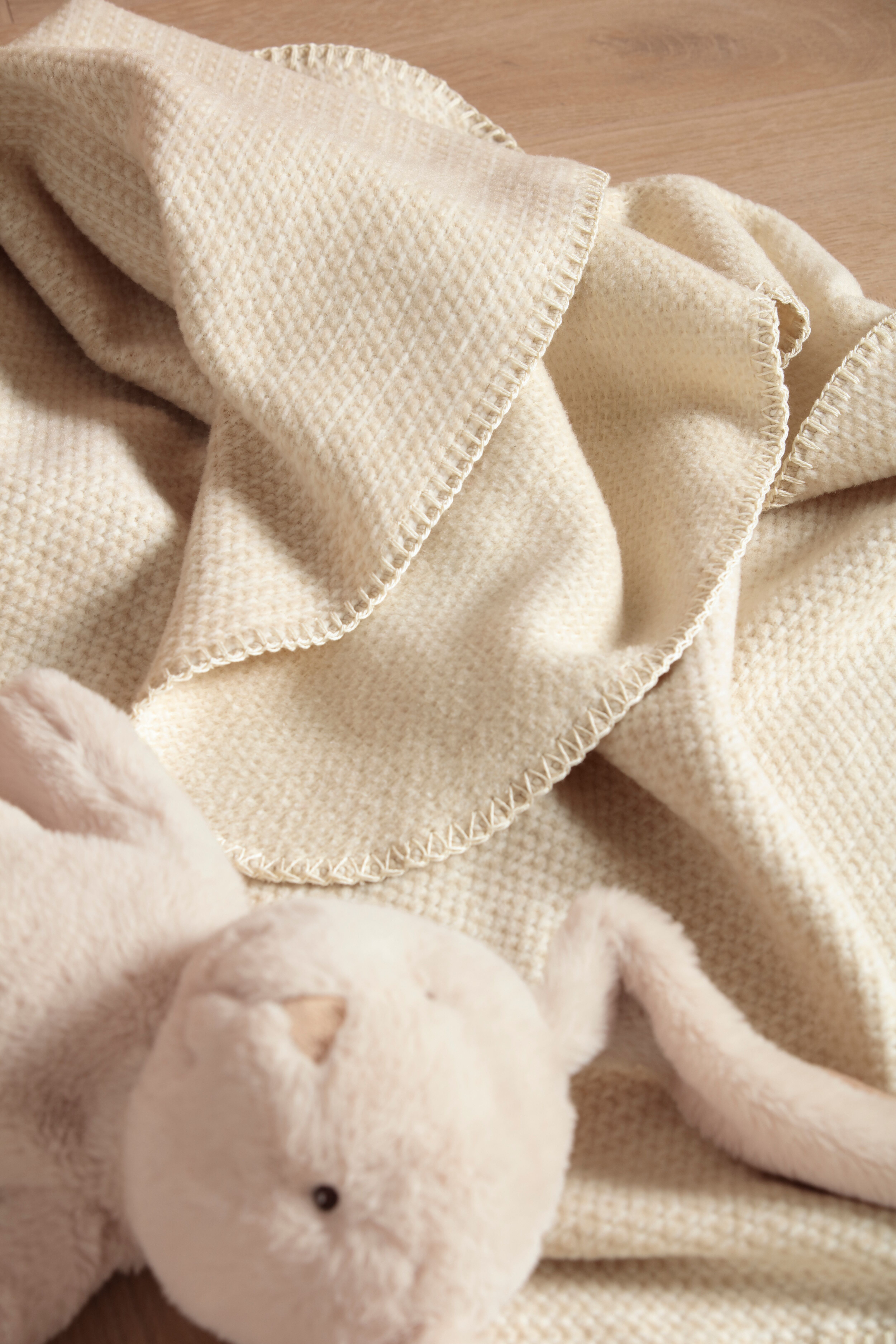 Babydecke BIEDERLACK "Babydecke Cotton", beige (nature), B:75cm L:100cm, Baumwolle, Wohndecken, Babydecke, 75 x 100, mit Zierstich nature B/L: 75cm x 100cm