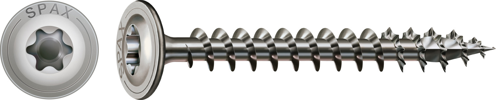 SPAX Holzbauschraube HI.FORCE - Vollgewinde, Tellerkopf, T-STAR plus, 4CUT, Edelstahl rostfrei A2 0257000800505
