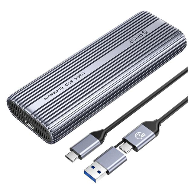 Orico M.2 NVME Enclosure 40Gbps Gaming User+Video Editor (Grey) (M.2) (ORICO-ACOM2-U4-GY-BP)