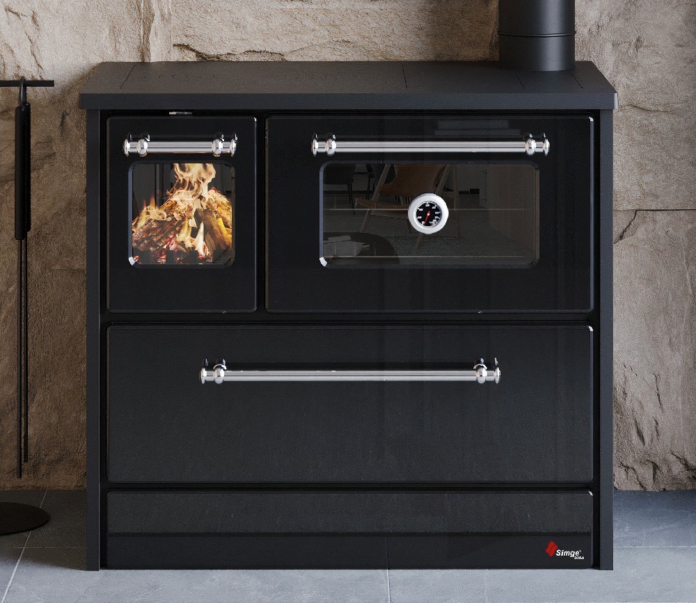 Küchenofen Holzherd 701-G Omega schwarz, rechte Version - 9,18 kW