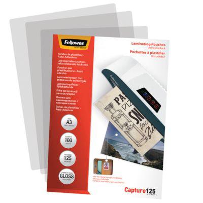 Fellowes Laminierfolie, selbstklebend, DIN A3, Folienstärke 125 Mikron