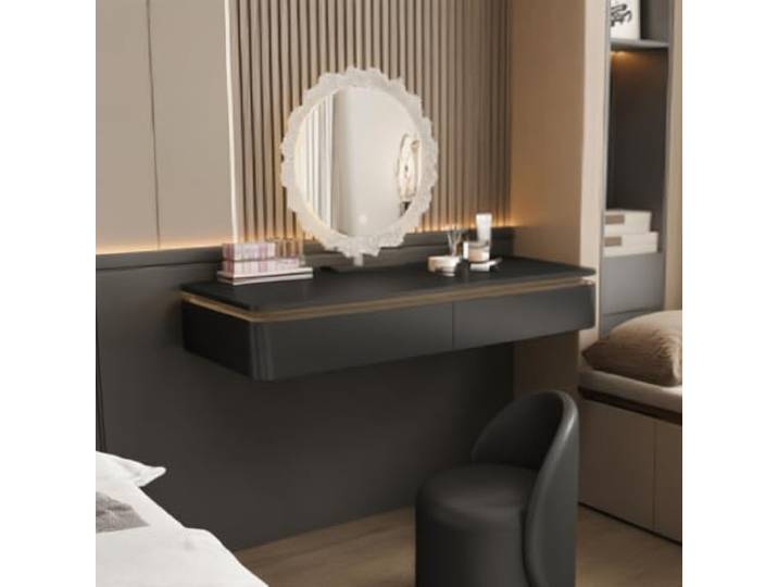 PGZMDTWI Schwebender Schminktisch, Wandtisch mit Stauraum, Holz Moderner Rahmen mit Platzsparenden Schubladen, Minimalistisches Dekor für Zuhause, Schlafzimmer(B,100 cm39.37 in)