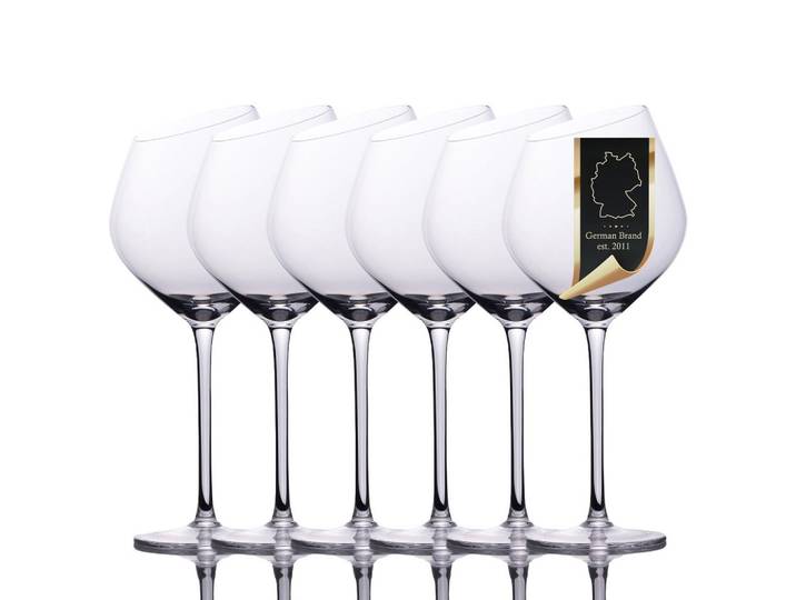 WEIN GLAS SET moderne Kante 470 ml (6er-Set)