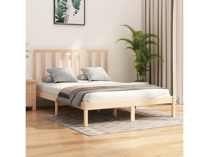 furnicato Bettgestell aus Massivholz 120 x 190 cm (1-tlg), Stabiles Schlafgestell mit Kopfteil und einer bequemen Rückenstütze