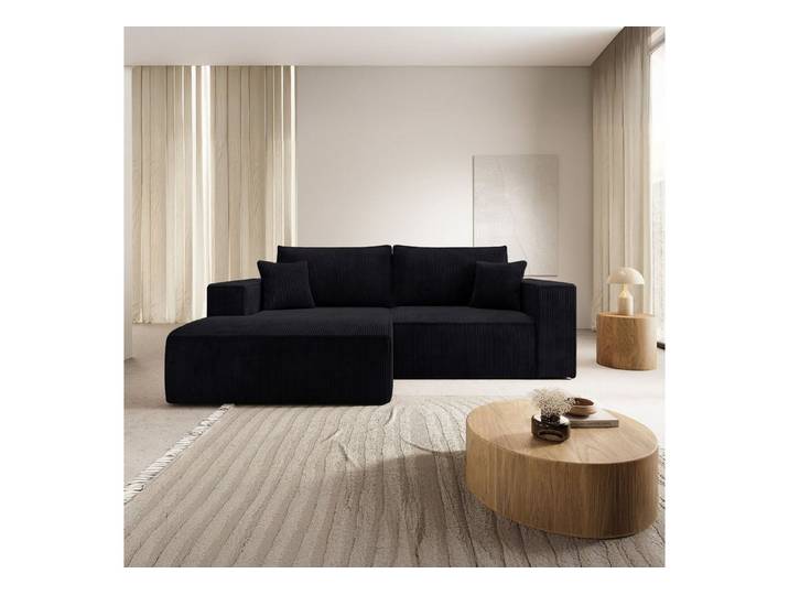 Selsey Ecksofa FARESE MINI, Ecksofa mit Schlaffunktion & Bettkasten, Cord tierfreundlich