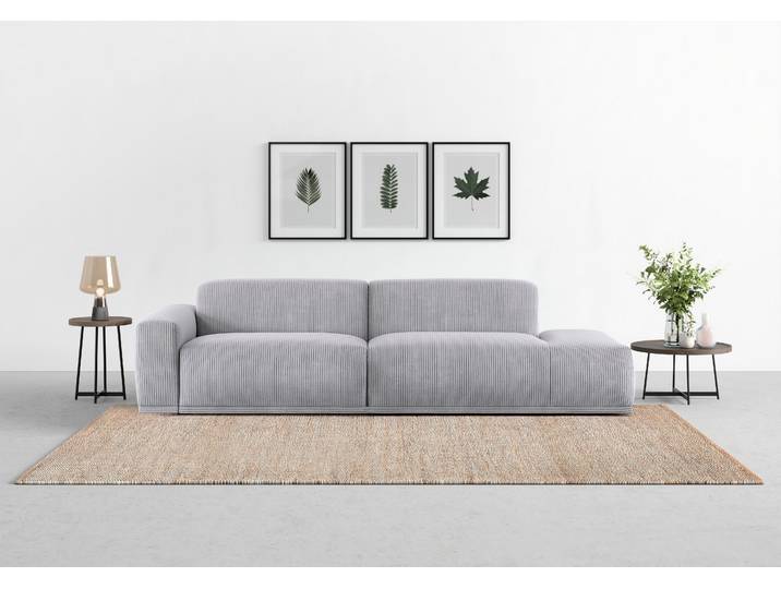 Big-Sofa, 277x107 cm, Kaltschaum, Grau, Hochwertige Polsterung, Modern, Trendmanufaktur