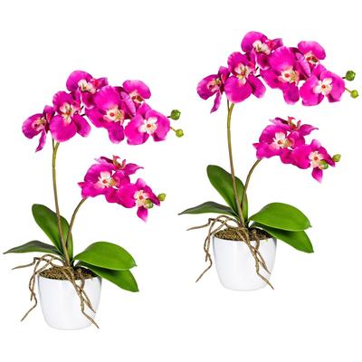 Kunstpflanze CREATIV GREEN "Orchidee Phalaenopsis", pink, H:60cm, Kunststoff, Polyester, Kunstpflanzen, Kunstpflanze, im Keramiktopf
