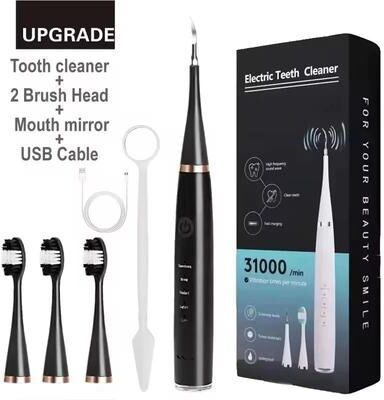 Uplifted Finds Electric Sonic Toothbrush 3 in 1 USB Rechargeable For Tartar Removal Teeth Whitening And Oral Care black