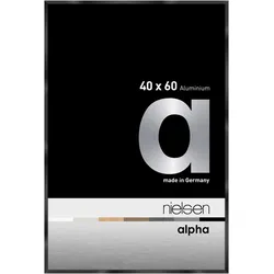 Nielsen Bilderrahmen Alpha Aluminium Normalglas / Floatglas / Schwarz Eloxal Gla...