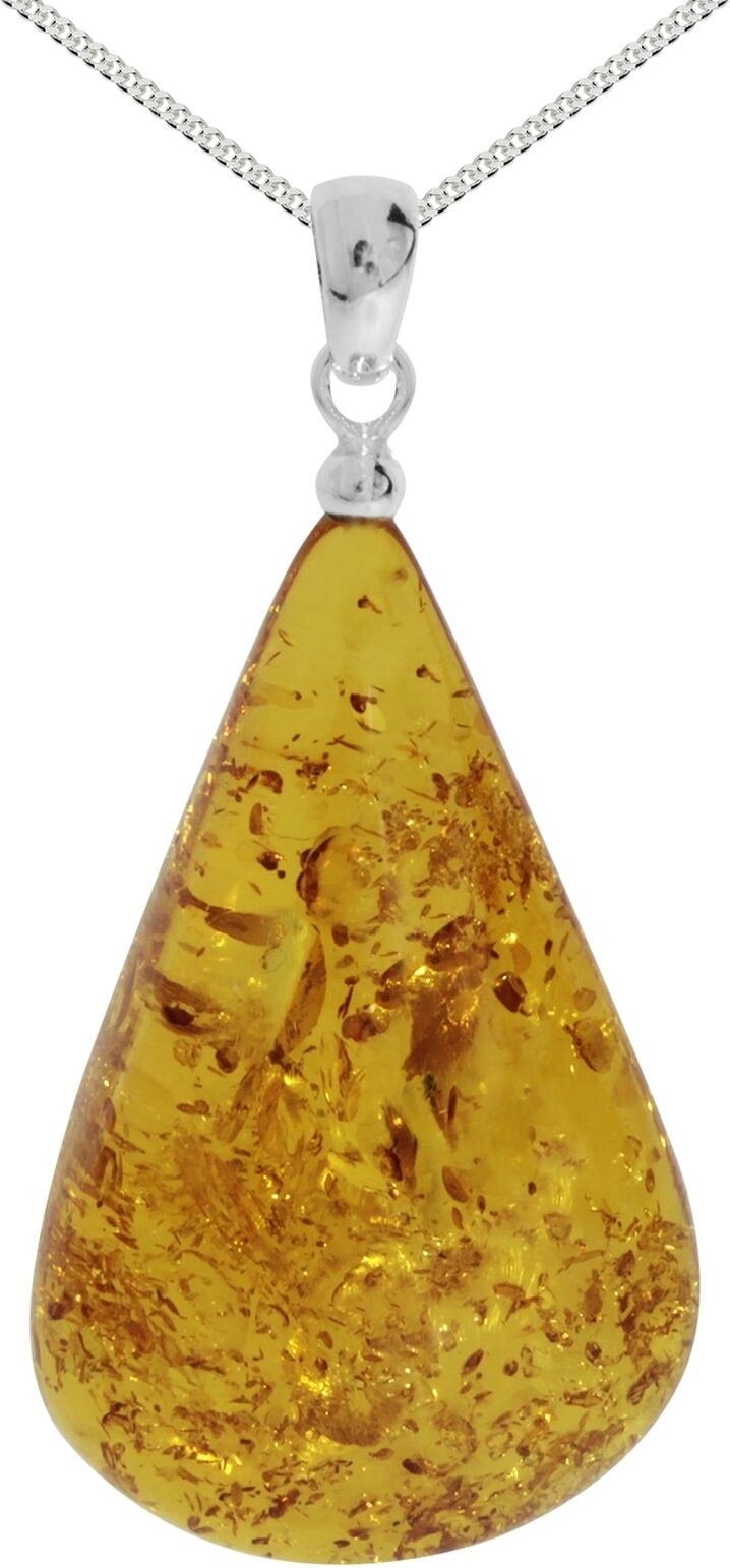 Kette mit Anhänger OSTSEE-SCHMUCK "Ostsee-Schmuck Kette mit Anhänger Tropfen ca. 42 mm lang" Gr. 42, silber (weiß, neutral), Halsketten, Damen, 42cm, Silber 925 (Sterlingsilber), L: 42, Kette mit Anhänger