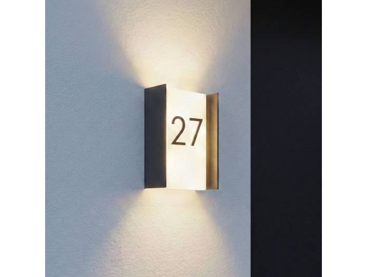 Applique d'extérieur LED Selqa, anthracite, IP65, numéro de maison - Lindby - Balcon - Moderne - Métal - Angulaire