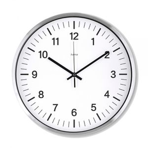 Hama Wanduhr Java, Metall, analog, Funkuhr, Ø 35 cm, silber