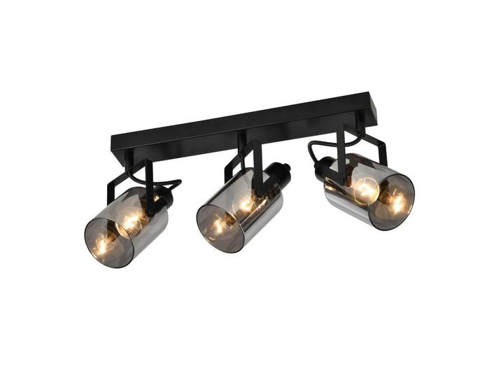 Nettlife Deckenstrahler Minden 3-flammig 44/9.5/18 cm, Schwarz, Metall, E14, 9.5x18x44 cm, Lampen & Leuchten, Innenbeleuchtung, Spots & Strahler, Wandstrahler