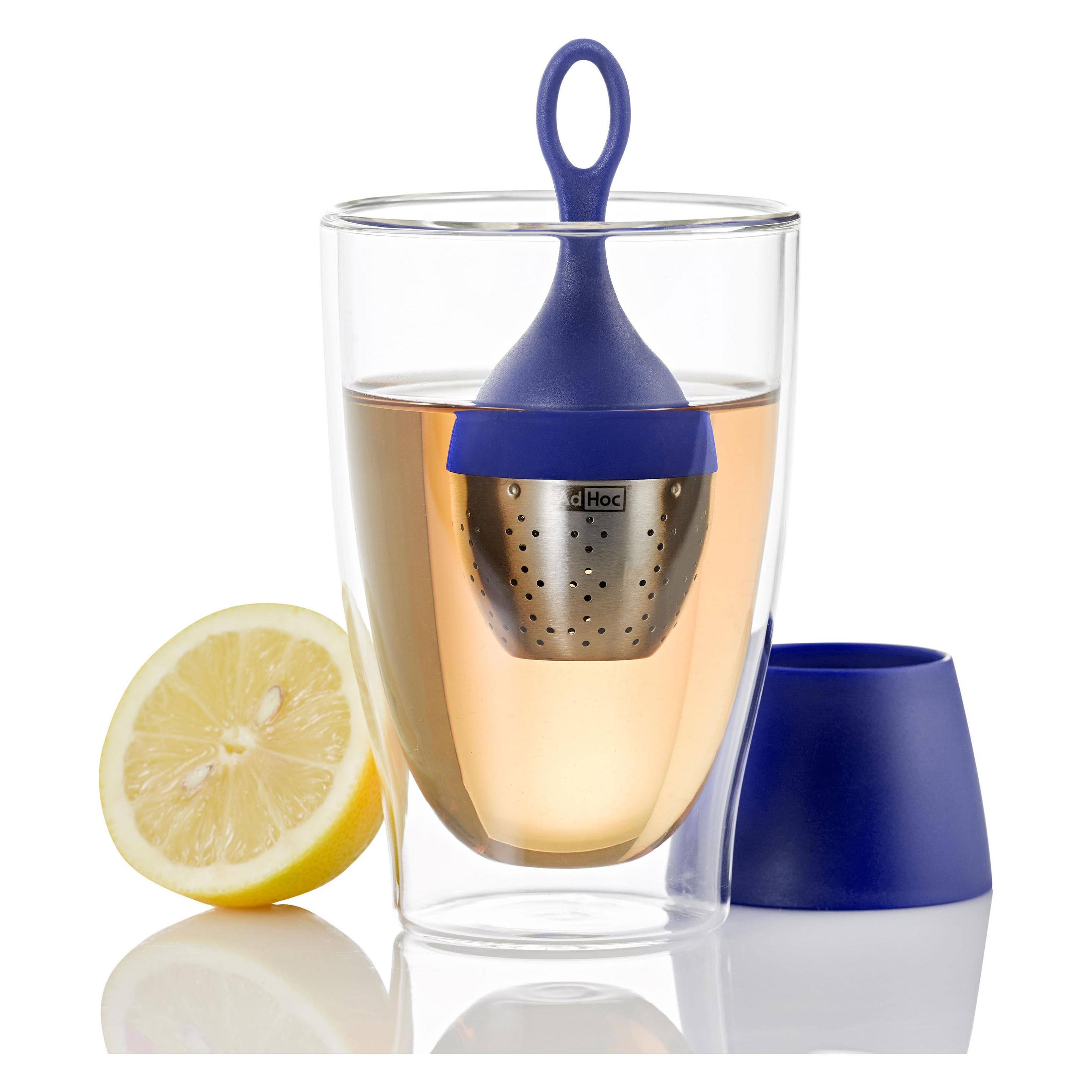 AdHoc Schwimmender Teefilter Floatea, blau, Edelstahl/Kunststoff, D: 4 cm, H: 12,5 cm (TE17)