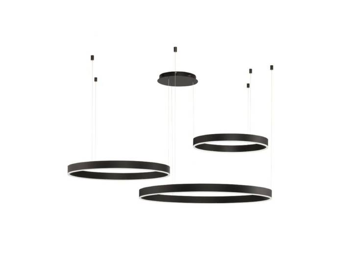Nova Luce Pendelleuchte Motif 3-flammig - Schwarz , dimmbar mit