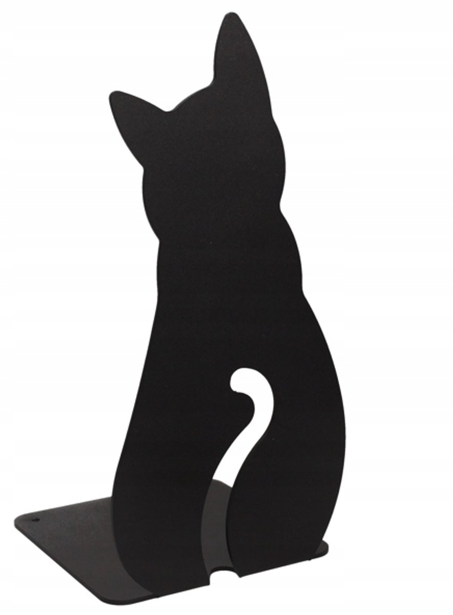 Gamet Boekensteun Stalen Kat Zwart 18 cm