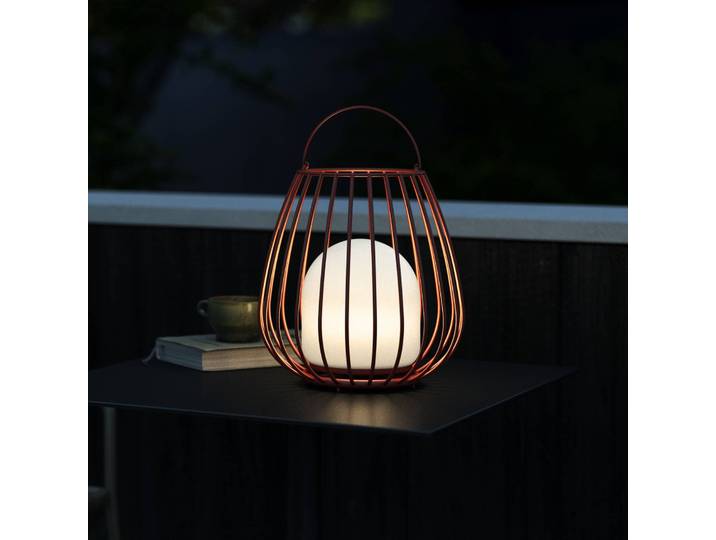 Nordlux LED-Tischleuchte Jim To-Go, Außenbereich, rot dimmbar, rot, Metall, Modern