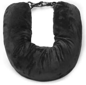 Uplifted Finds Fillable Travel Neck Pillow Stuff With Clothes Portable Pillowcase Storage Bag ultra Soft Fuzz Black