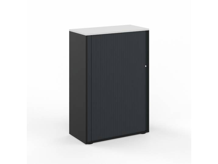 Rollladenschrank Tradingzone GO Swiss 80.0 x 40.0 cm, 3 Ordner hoch, Schwarz/Weiss, Neu - Optimale Raumnutzung