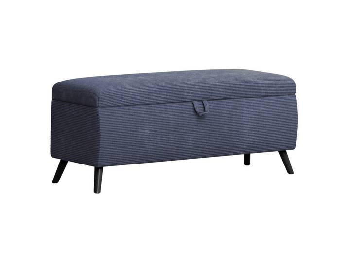 Esposa Bettbank, Blau, Holz, Buche, vollmassiv, 145x45x50 cm, Truhe im Sitz, Schlafzimmer, Bett, Bettgestelle- Einzelteile, Bettbank