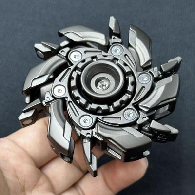 Inspired Finds Magnetic Fidget Slider EDC Stress Relief Toy With Spinning Top For Adults gray