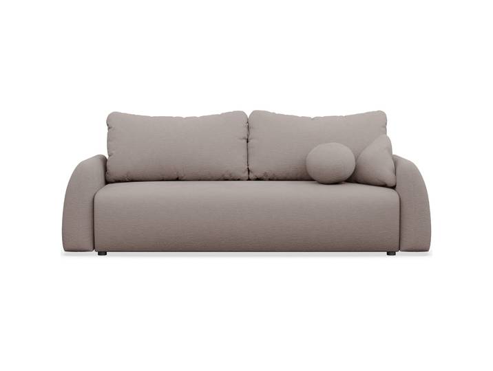 Dreisitziges Schlafsofa Nubelle mit Stauraum, dunkelbeige,