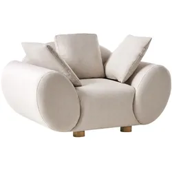 SESSEL Hellbeige Ringel