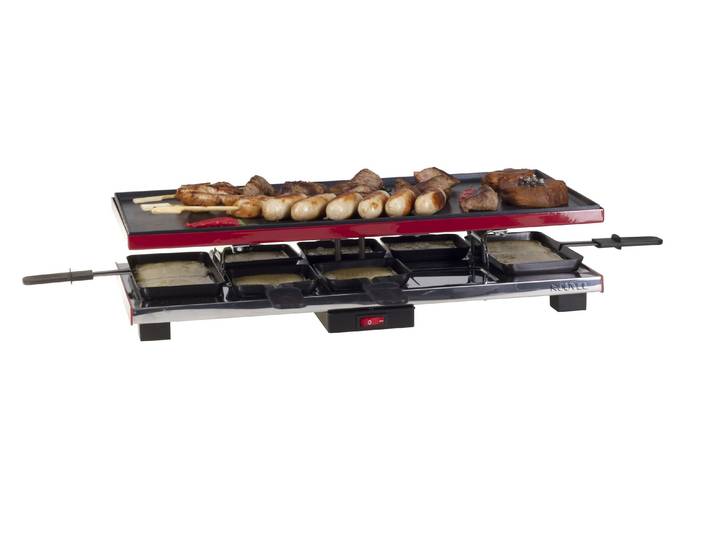 NOUVEL Raclette Nouvel Deluxe, 8 Personen , schwarz (schwarz, rot), Raclettes, Raclette