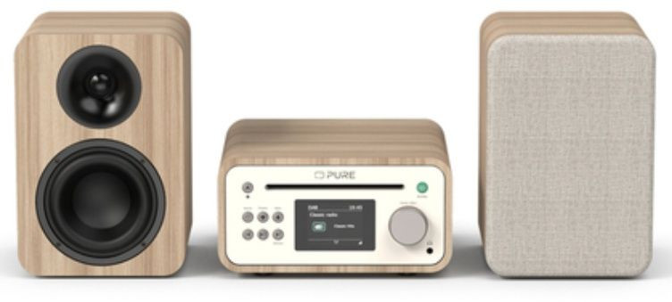 Pure Classic Stereo Mini Stereosysteem met DAB+/FM, Bluetooth, CD en USB - Wit/Eiken