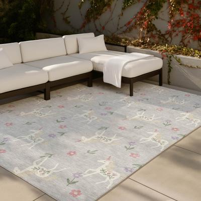 Addison Rugs Machine Washable Indoor/ Outdoor Kids Unicorn Chantille Rug