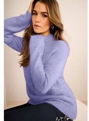 Plus Size Women's Eyelash Mockneck Sweater by Roaman's in Lavender (Size 1X)