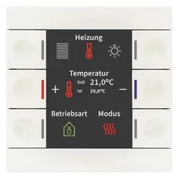 MDT BE-TAS86T.02 Taster Smart 86 mit Farbdisplay und Temperatursensor Rws glä, Schalter + Taster, Weiss