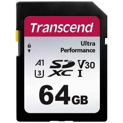 Transcend TS64GSDC340S SDXC-Karte 64 GB A1 Application Performance Class, v30 Video Speed Class, UHS-Class 3 stoßsicher, Wasserdicht