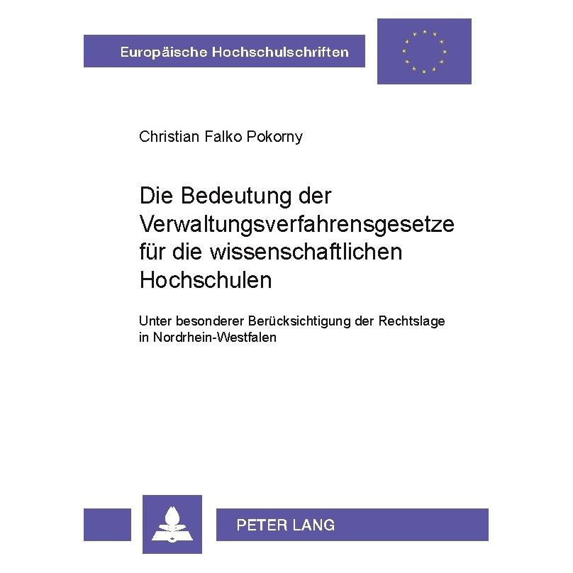 Peter Lang Pokorny:Die Bedeutung der Verwaltungsve (64885881)