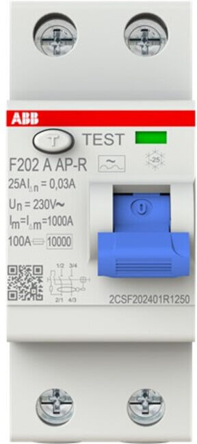 ABB Disjoncteur différentiel F202A-25/0,03AP-R 2p 25A 30mA (2CSF202401R1250)