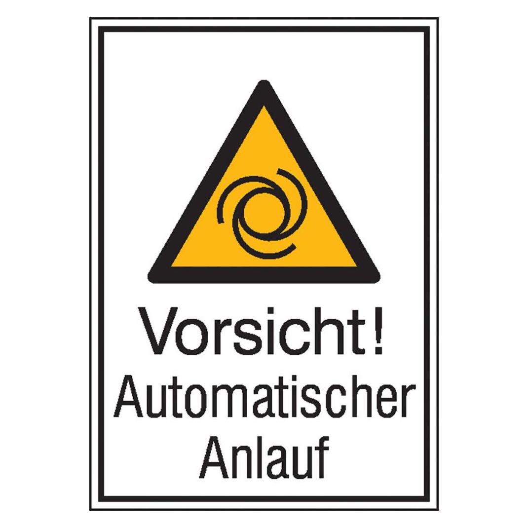 Wolk Warn-Kombischild Vorsicht! Automatischer Anlauf Folie selbstklebend B (21.0455)